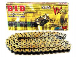 Cadena DID 525VX 100 eslabones oro