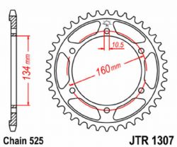 Corona JT Sprockets JTR1307.42ZBK Negro