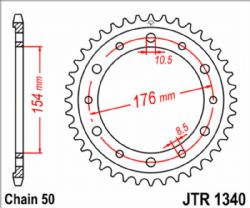 Corona JT Sprockets JTR1340.44ZBK Negro