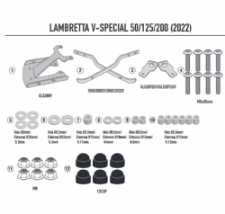 Adaptador posterior Givi SR9530 Monolock Lambretta V-Special 50-125-200 2022-2023