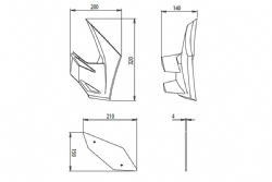 Alerones Puig 20328N Downforce Naked Kawasaki Z650 2021 Negro