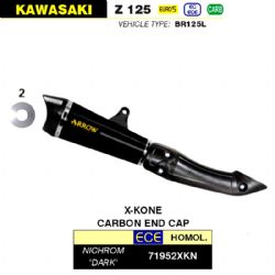 Silencioso escape Arrow 71952XKN X-Kone Kawasaki Z 125 2021-2023