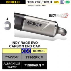 Silencioso escape Arrow 71960PK Indy Race EVO Benelli TRK 702 / 702X 2023