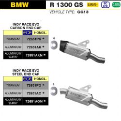 Silencioso escape Arrow 72651PK Indy Race EVO Bmw R 1300 GS 2024