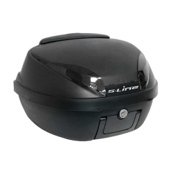 Baúl S-Line KS42N2 42 Litros Negro Mate Look Carbono con parilla, anclajes y respaldo