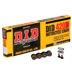 Cadena DID 420D 126 eslabones acero para moto