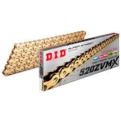 Cadena DID 520ZVM-X G&G 108 eslabones oro para moto