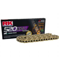 Cadena RK 520XRU con 124 Eslabones Enganche Clip Rápido en Color Oro