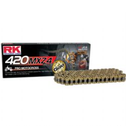 Cadena RK 420MXZ4 con 120 Eslabones con Enganche con Clip Rápido en Color Oro