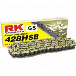 Cadena RK 428HSB con 140 Eslabones Enganche Clip Rápido en Color Oro