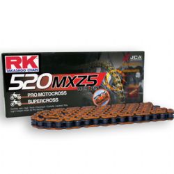 Cadena RK 520MXZ5 con 120 Eslabones Enganche Clip Rápido en Color Naranja
