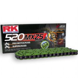 Cadena RK 520MXZ5 con 120 Eslabones Enganche Clip Rápido en Color Verde