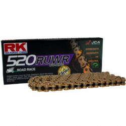 RK 520RUWR con 124 Eslabones en Color Oro | Cadena moto RK