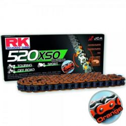 Cadena RK 520XSO con 120 Eslabones Enganche para Remachar en Color Naranja