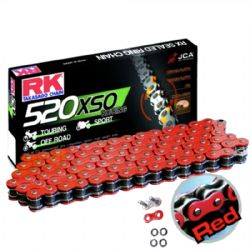Cadena RK 520XSO con 120 Eslabones Enganche para Remachar en Color Rojo