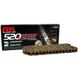Cadena RK 520ZXW con 108 Eslabones Enganche para Remachar en Color Oro