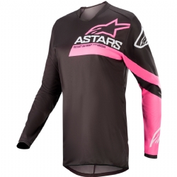 Camiseta Mujer Alpinestars Fluid Chaser Negro / Rosa Fluor