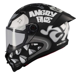 Casco Axxis Fenix Angry Face Gris Mate