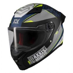 Casco Axxis Fenix Essence C2 Gris / Azul / Amarillo Mate