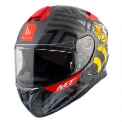 Casco MT Helmets Targo Bee B5 Rojo Fluor Brillo