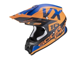 Casco Scorpion Vx-16 Air X-Turn Naranja Mate / Azul