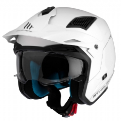 Casco jet MT Helmets District SV S Solid A0 Blanco Brillo