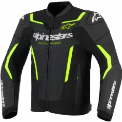 Chaqueta piel Alpinestars Gp Force V2 Airflow Negro / Amarillo Fluor
