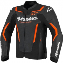 Chaqueta piel Alpinestars Gp Force V2 Airflow Negro / Rojo Fluor