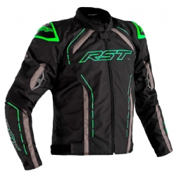 Chaqueta textil RST S1 Negro / Gris / Verde Neon