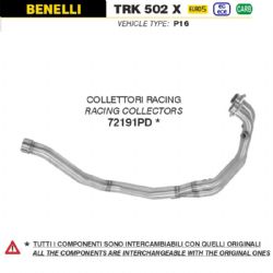 Colectores escape racing Arrow 72191PD Benelli TRK 502 X 2021-2023