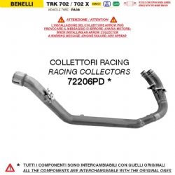 Colector escape Arrow 72206PD racing de acero Benelli TRK 702 / 702X 2025