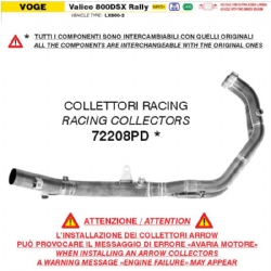 Colector escape Arrow 72208PD racing Voge Valico 800DSX Rally 2025