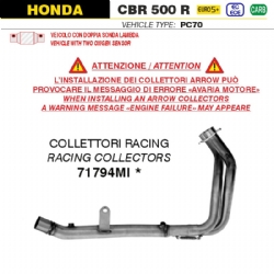 Colectores escape racing Arrow 71794MI Honda CBR 500 R 2024