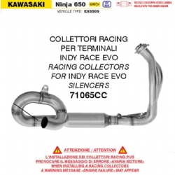 Colectores racing Arrow 71065CC Kawasaki Ninja 650 2024-2025 EX650S para silencioso escapes Indy Race EVO