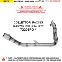 Colectores racing Arrow 72205PD Kove 800X Pro-800X Rally 2025 KY800X-A