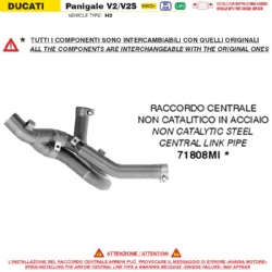Conector central escape Arrow 71808MI non catalitico de acero Ducati Panigale V2 / V2S 2025