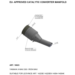Conector escape catalizado Leovince 16023 Yamaha X-Max 300 / Iron Max