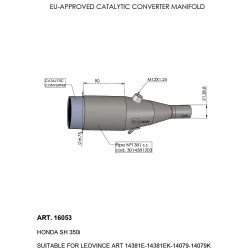 Conector escape catalizado Leovince 16053 Honda SH 350i
