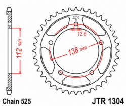 Corona JT Sprockets JTR1304.41ZBK Negro