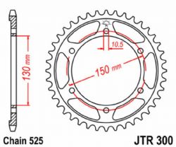 Corona JT Sprockets JTR300.48ZBK para moto