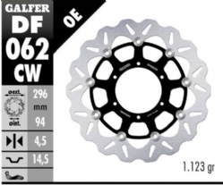 Disco de freno Galfer DF062CW Wave Flotante Completo Nucleo Aluminio 296mm