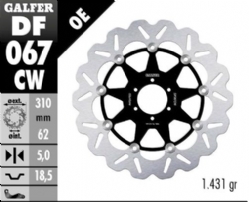 Disco de freno Galfer DF067CW Wave Flotante Completo Nucleo Aluminio 310mm