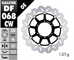 Disco de freno Galfer DF068CW Wave Flotante Completo Nucleo Aluminio 320mm