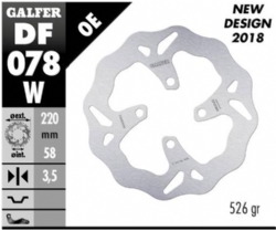 Disco de freno Galfer DF078W Wave Fijo 220x3.5mm