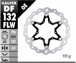 Disco de freno Galfer DF132FLW Wave Flotante Nucleo Acero 296x4mm