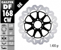 Disco de freno Galfer DF168CW Wave Flotante Completo Nucleo Aluminio320x5mm