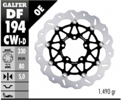 Disco de freno Galfer DF194CWD Wave Flotante Completo Derecho