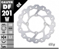 Disco de freno Galfer DF201W Wave Fijo 250x3.5mm