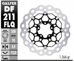 Disco de freno Galfer DF211FLQ Flotante Cubiq Nucleo Acero 330x5mm