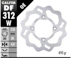 Disco de freno Galfer DF312W Wave Fijo 210x4mm